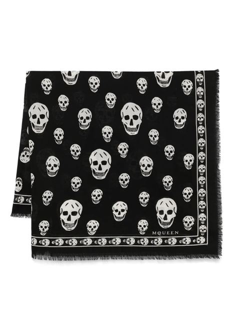 Foulard In Seta Skull Nera ALEXANDER MCQUEEN | 807889-3222Q1078